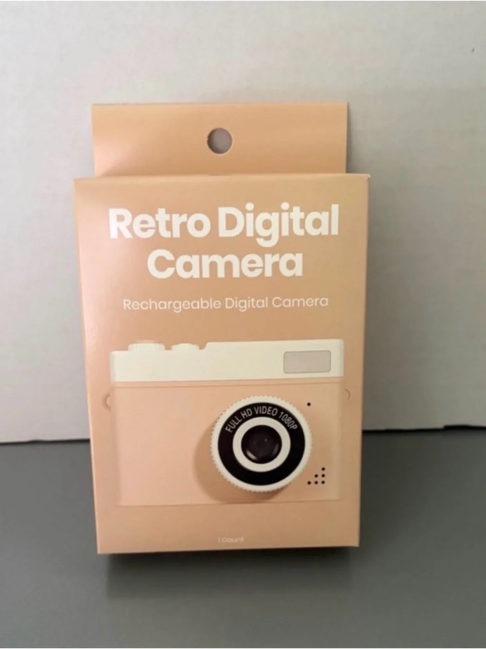 Retro Digital Camera Pink Rechargeable Kids Camera Photo & Video 1080P